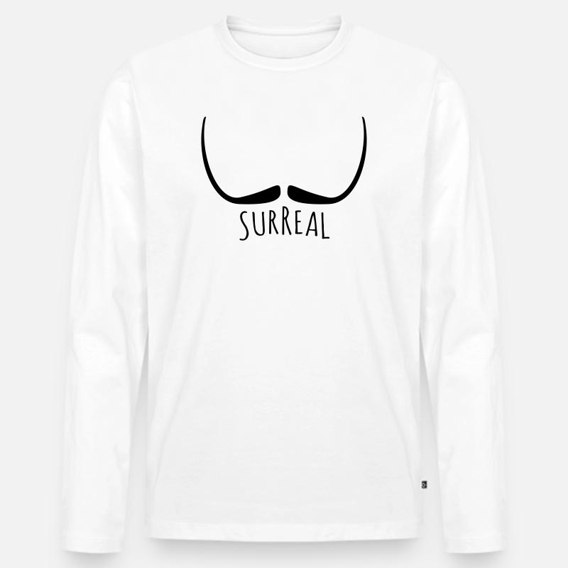 Surreal - surreal Schnurrbart - Männer Premium Bio Langarmshirt - Weiß
