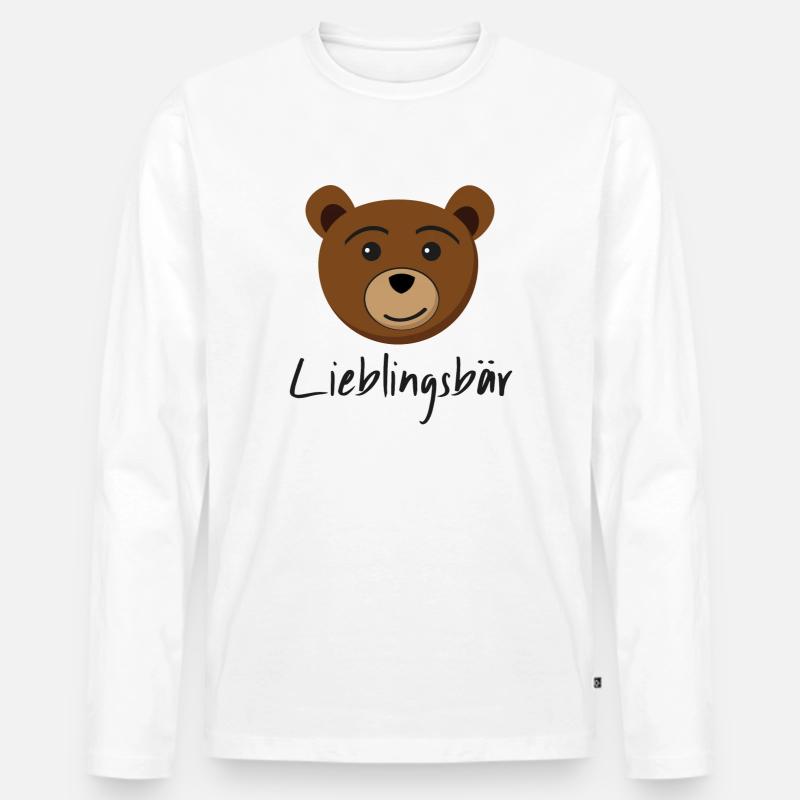 Lieblingsbär! - Männer Premium Bio Langarmshirt - Weiß