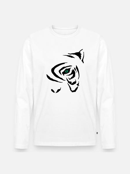 Tribal Tiger 2 - Men's Premium Organic Long Sleeve Shirt - white