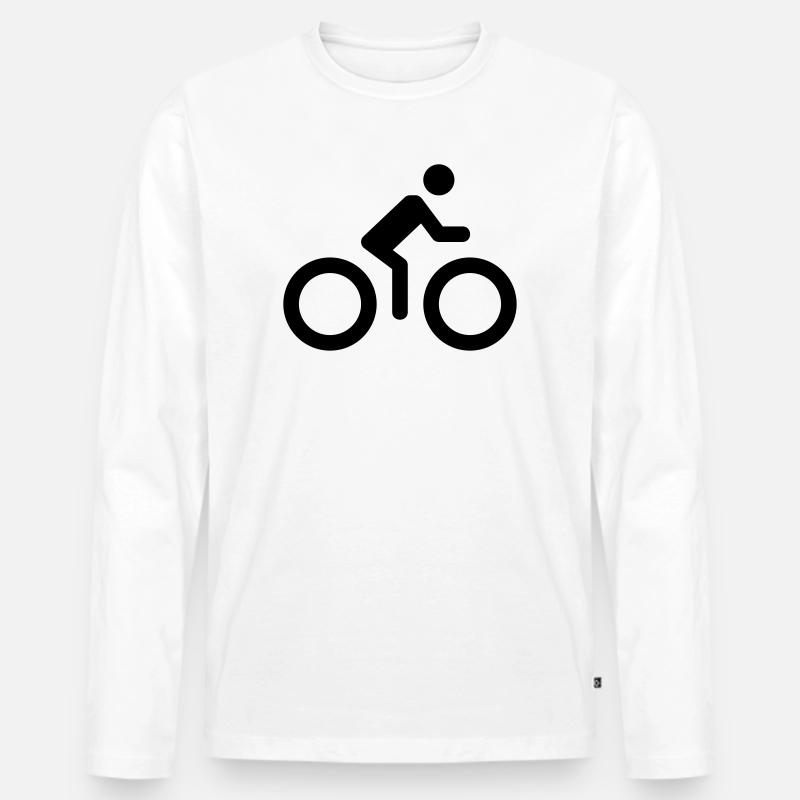 Bicycle Logo - Männer Premium Bio Langarmshirt - Weiß