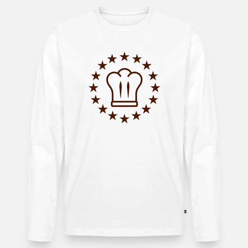 Sternekoch - Männer Premium Bio Langarmshirt - Weiß