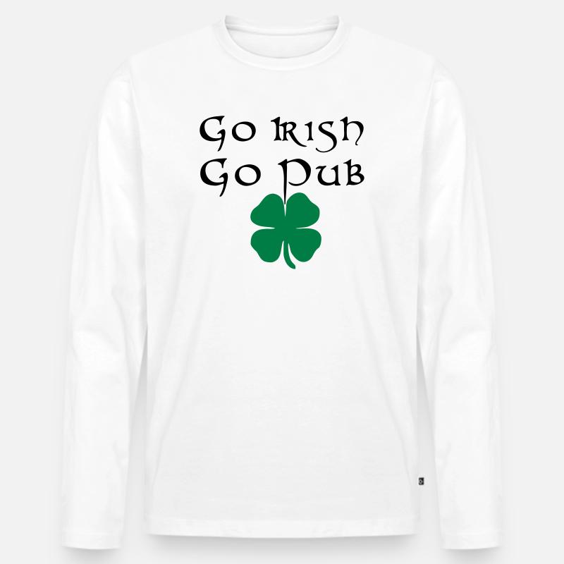 St Patricks Day Pub Irland irisch - Männer Premium Bio Langarmshirt - Weiß