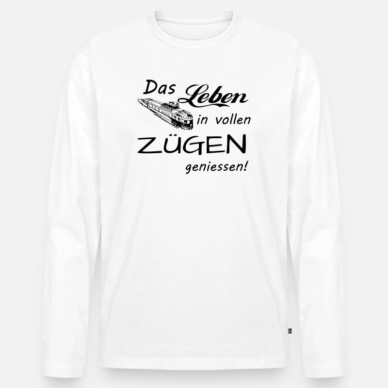 Das Leben geniessen - Männer Premium Bio Langarmshirt - Weiß
