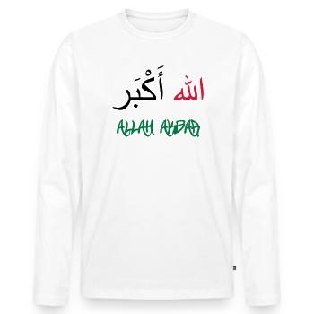 Allah Akbar - Men's Premium Organic Long Sleeve Shirt - white - Front - Nico (187cm)