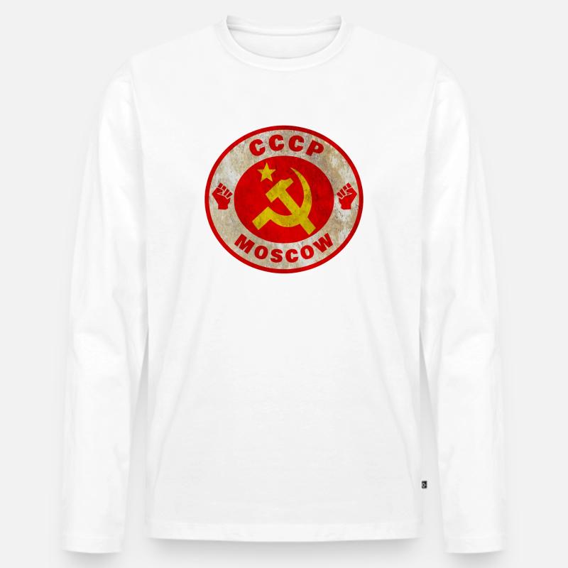 Sowjetunion / Geschenk / Geschenkidee - Männer Premium Bio Langarmshirt - Weiß