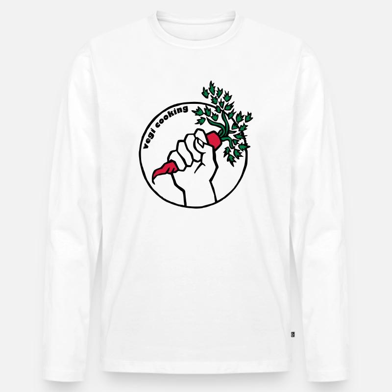 Vegan - Männer Premium Bio Langarmshirt - Weiß