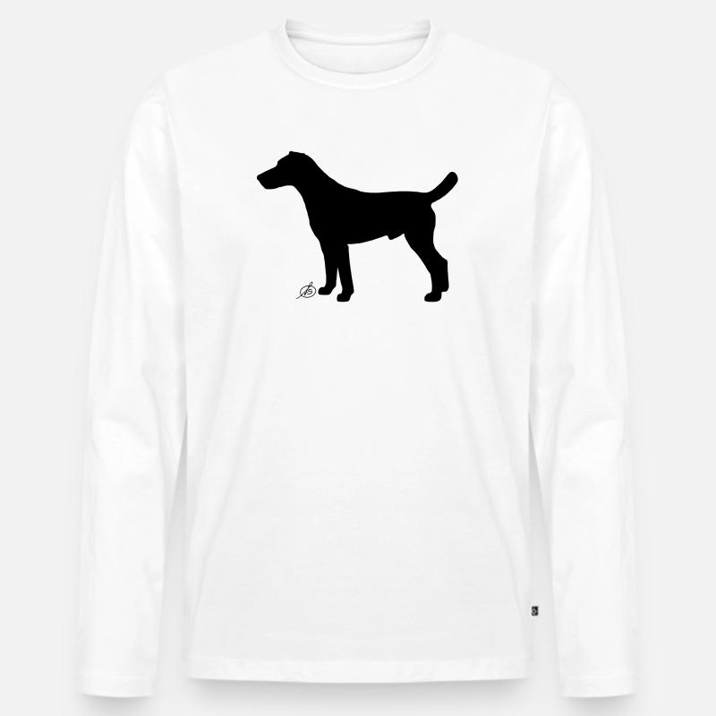 Jagdterrier - Männer Premium Bio Langarmshirt - Weiß