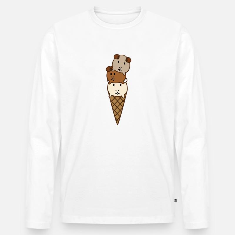 Meerschweinchen - Männer Premium Bio Langarmshirt - Weiß