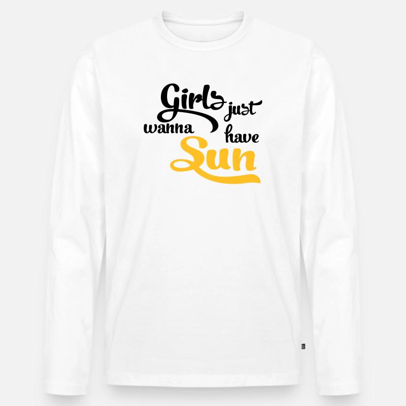 Sonne - Männer Premium Bio Langarmshirt - Weiß