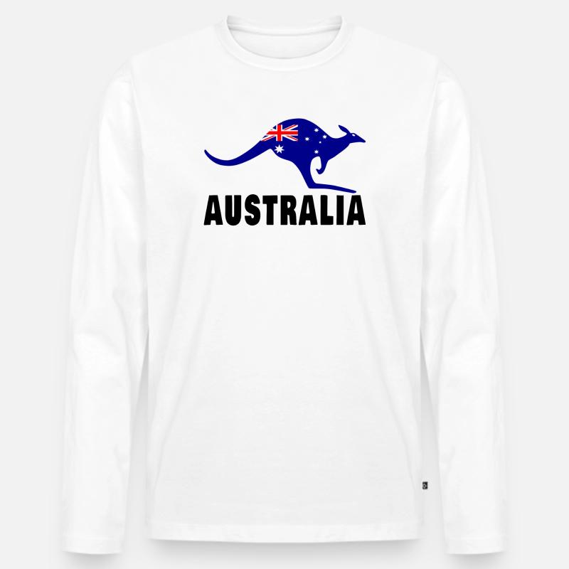 Australien Känguru / Geschenk / Geschenkidee - Männer Premium Bio Langarmshirt - Weiß