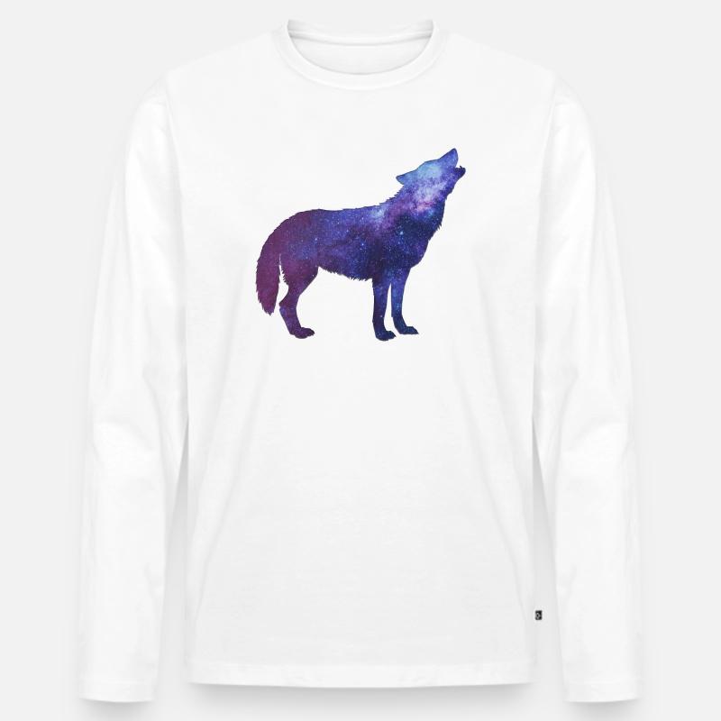 Starwolf Heulen - Männer Premium Bio Langarmshirt - Weiß