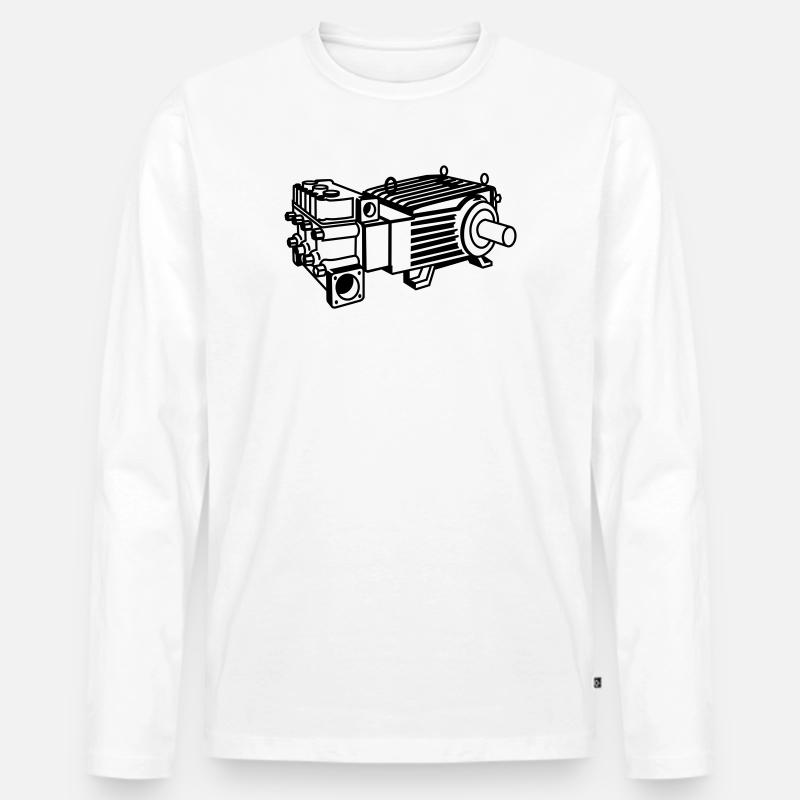 Plungerpumpe - Männer Premium Bio Langarmshirt - Weiß
