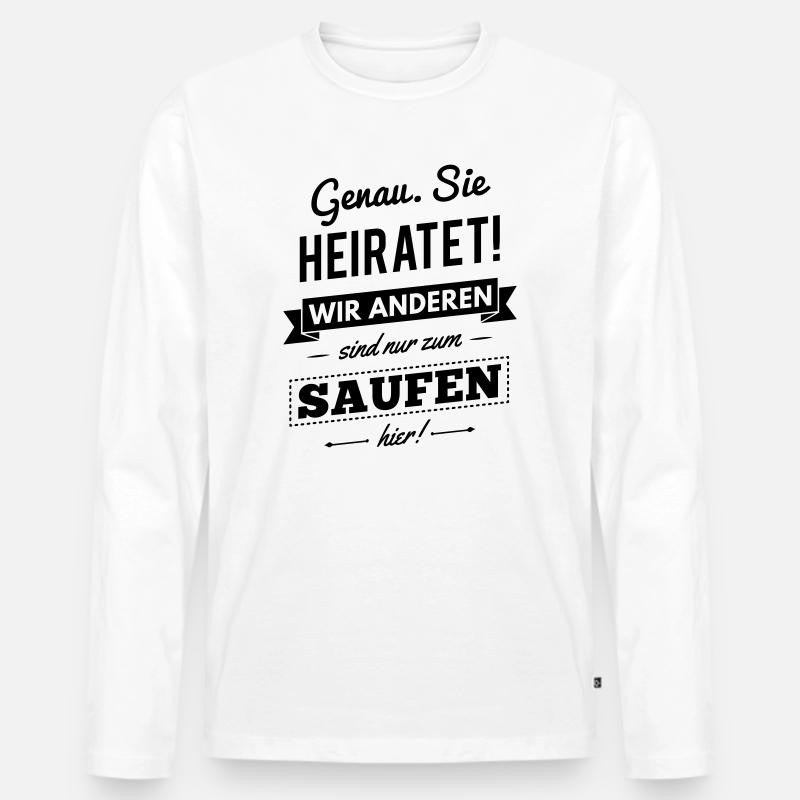 Ich heirate! Junggesellinnenabschied - Männer Premium Bio Langarmshirt - Weiß