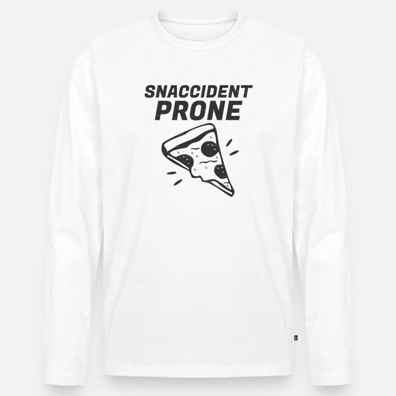 Snaccident Prone - Männer Premium Bio Langarmshirt - Weiß