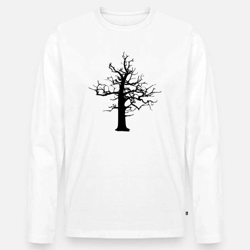 Wald-Rückfall - Männer Premium Bio Langarmshirt - Weiß