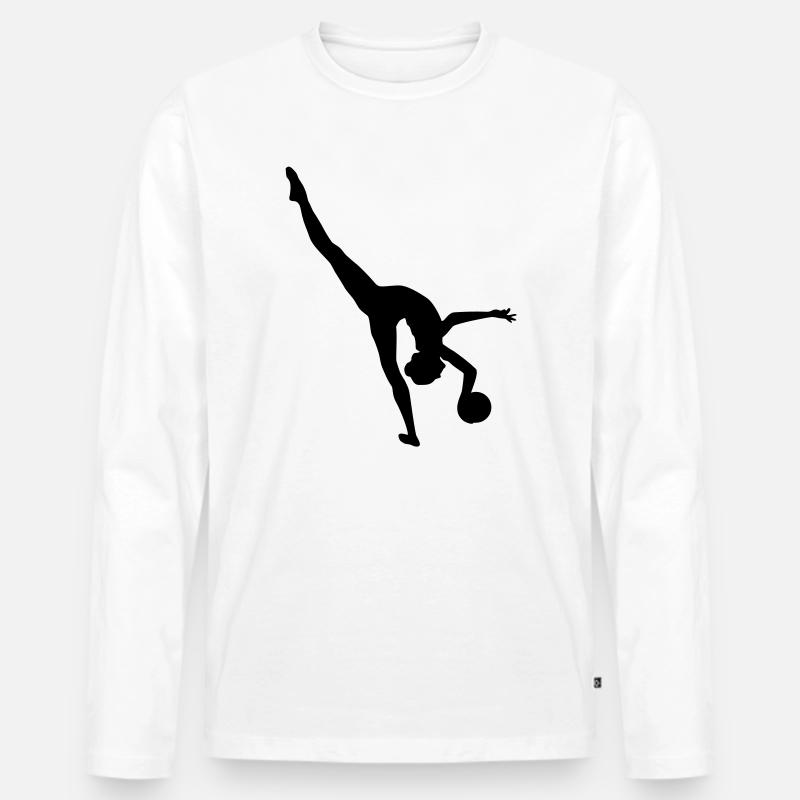 Gymnastik - Männer Premium Bio Langarmshirt - Weiß