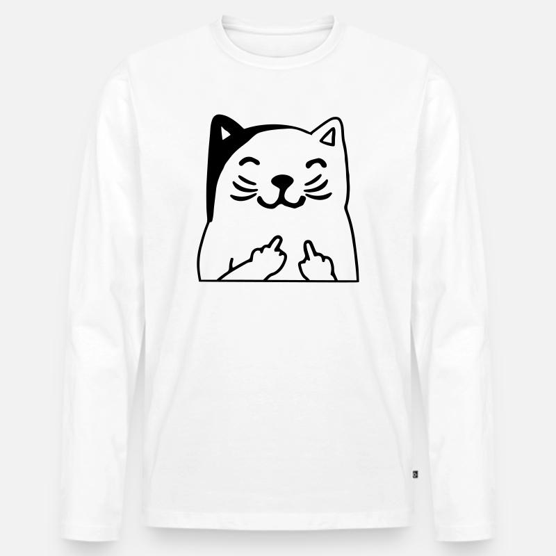 Du kannst mich mal Katze - Männer Premium Bio Langarmshirt - Weiß
