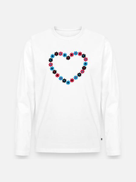 Heart of flowers - Men's Premium Organic Long Sleeve Shirt - white