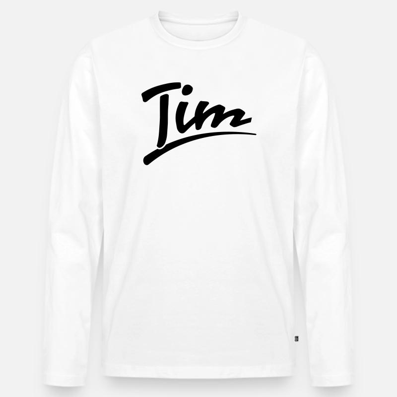 Tim - Männer Premium Bio Langarmshirt - Weiß