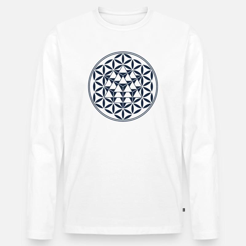 Vektor-Gleichgewicht, Heilige Geometrie - Männer Premium Bio Langarmshirt - Weiß