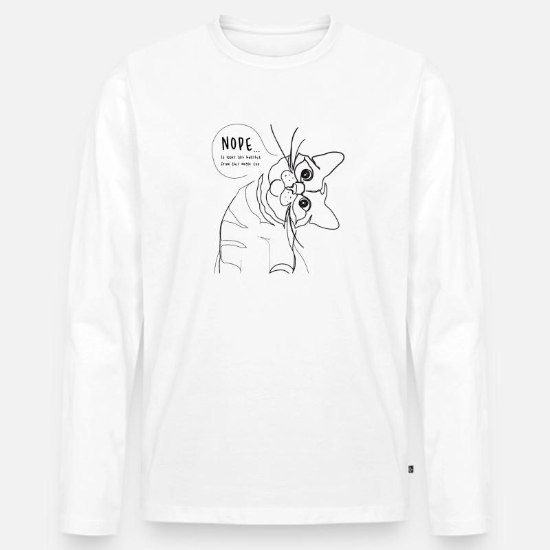 Bullshit Katzen Meme - Männer Premium Bio Langarmshirt - Weiß