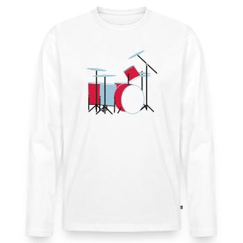 coloured_drums - Männer Premium Bio Langarmshirt - Weiß - Vorne - Nico (187cm)