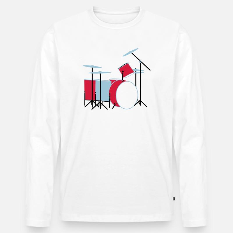 coloured_drums - Männer Premium Bio Langarmshirt - Weiß