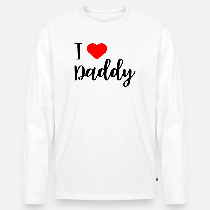 i love daddy - Männer Premium Bio Langarmshirt - Weiß