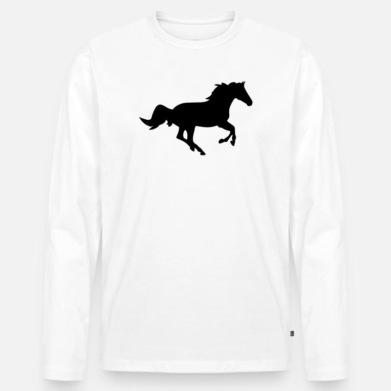Ein Pferd. - Männer Premium Bio Langarmshirt - Weiß