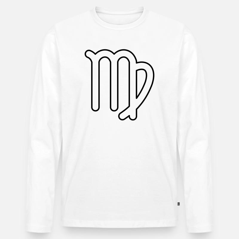 Jungfrau Sternzeichen Sternbild Tierkreiszeichen - Männer Premium Bio Langarmshirt - Weiß