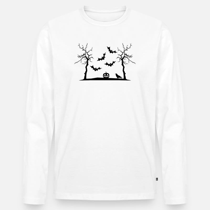 Halloween - Männer Premium Bio Langarmshirt - Weiß