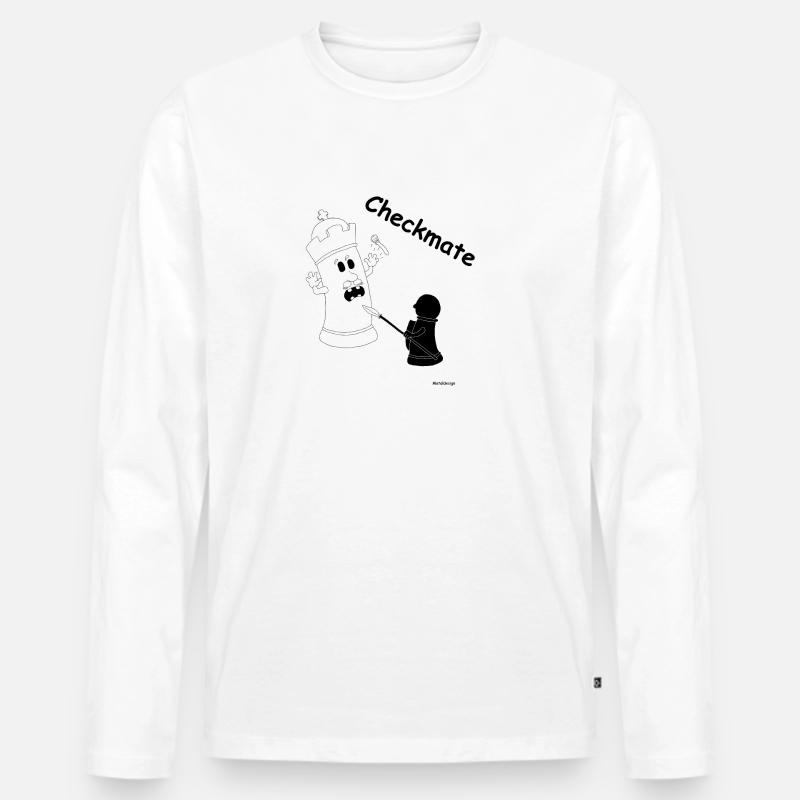 Checkmate / Schachmatt - Männer Premium Bio Langarmshirt - Weiß