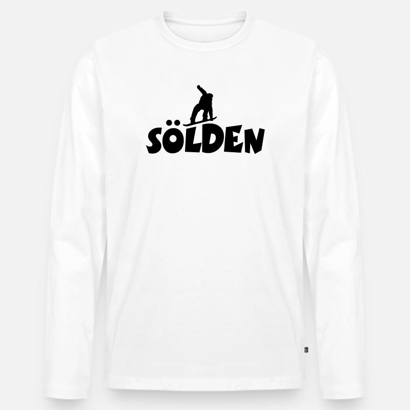 Sölden Snowboarding - Männer Premium Bio Langarmshirt - Weiß