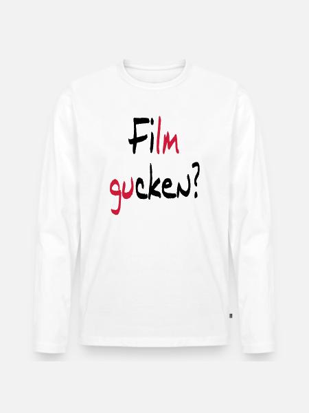 Film gucken? oder Ficken? - Männer Premium Bio Langarmshirt - Weiß