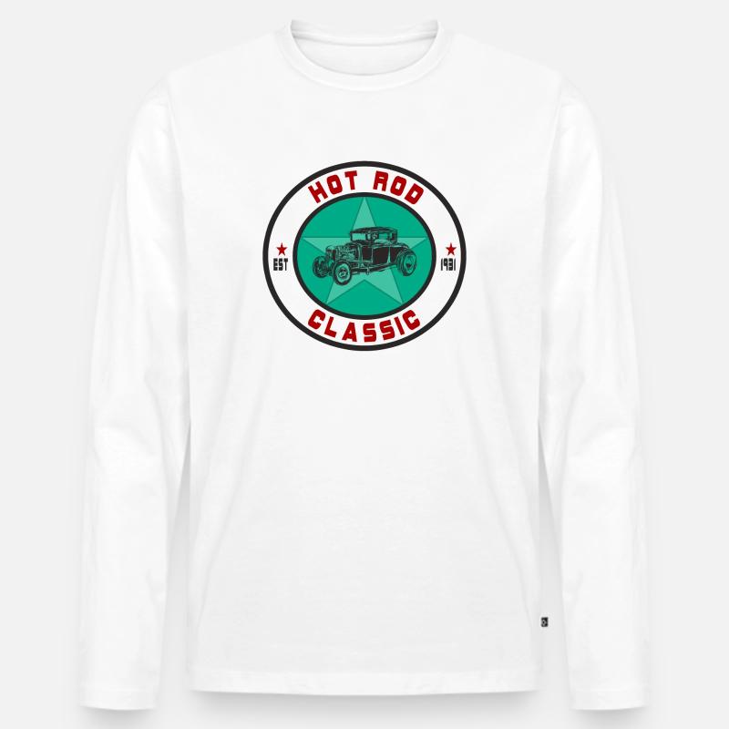 Hot Rod Classic Oldtimer Auto Car US Car Geschenk - Männer Premium Bio Langarmshirt - Weiß