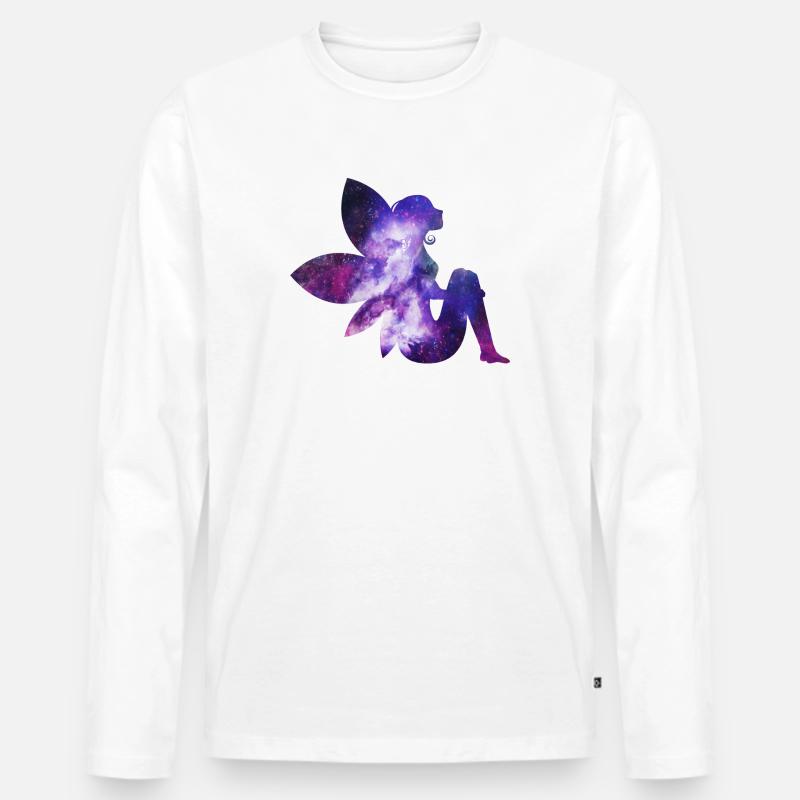 Fee Galaxy - Männer Premium Bio Langarmshirt - Weiß