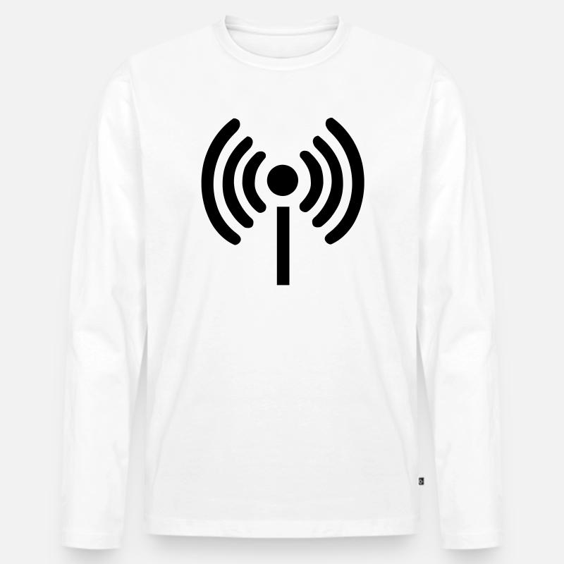 Wi-fi symbol - Männer Premium Bio Langarmshirt - Weiß