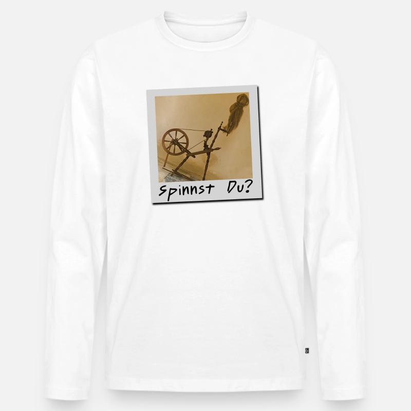 Spinnst Du? - Männer Premium Bio Langarmshirt - Weiß