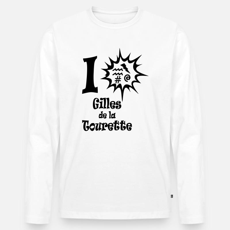 tourett - Männer Premium Bio Langarmshirt - Weiß