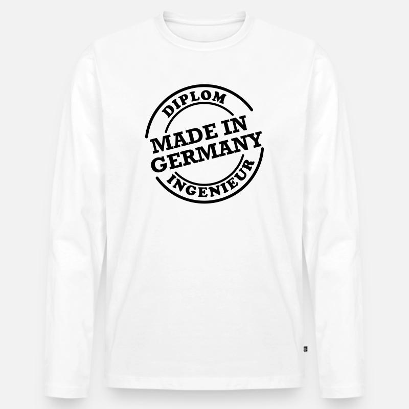 Dipl-Ing - Made in Germany - Männer Premium Bio Langarmshirt - Weiß