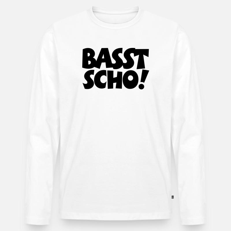 Basst Scho - Männer Premium Bio Langarmshirt - Weiß