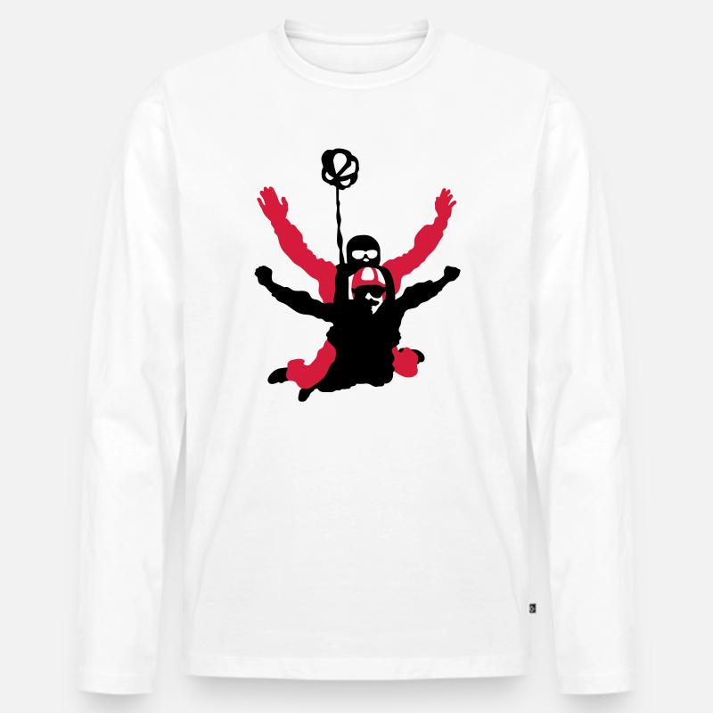 Tandemsprung - Männer Premium Bio Langarmshirt - Weiß