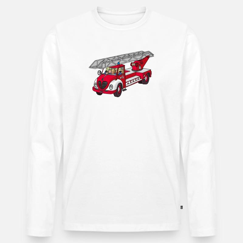 Drehleiter DL 23 - Männer Premium Bio Langarmshirt - Weiß