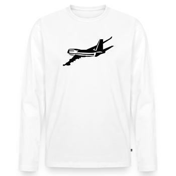 Passagierflugzeug - Männer Premium Bio Langarmshirt - Weiß - Vorne - Nico (187cm)