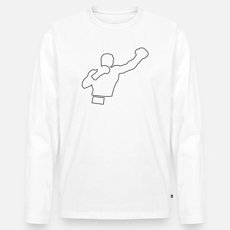 Boxer - Männer Premium Bio Langarmshirt - Weiß