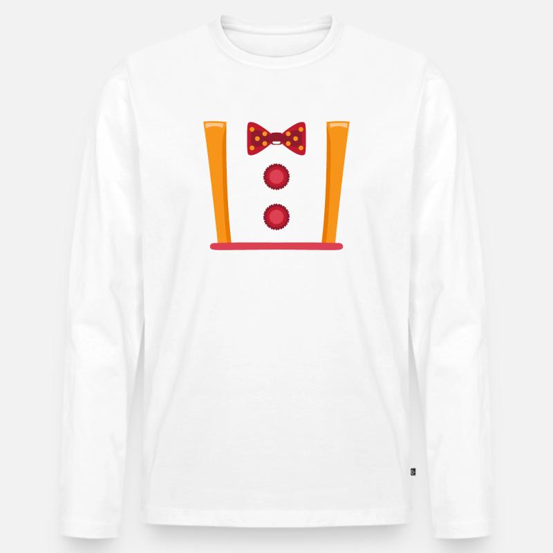 Clown Bow Tie - Männer Premium Bio Langarmshirt - Weiß