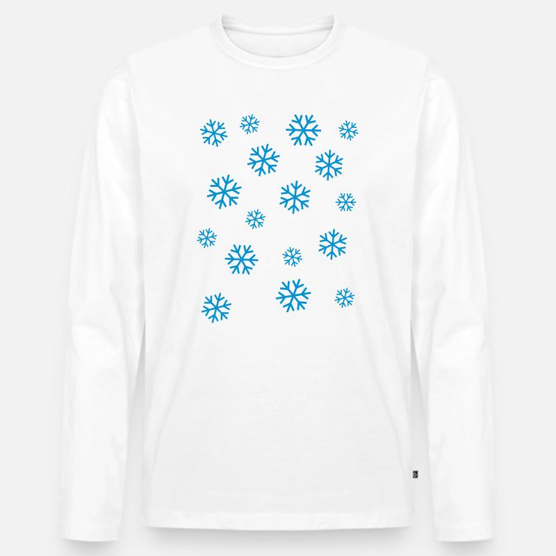 Snow - Männer Premium Bio Langarmshirt - Weiß