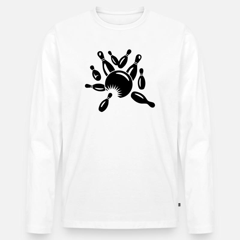 Kegel und Kugel - Männer Premium Bio Langarmshirt - Weiß