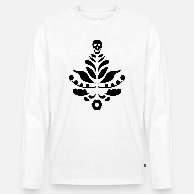 Kurbits & Schädel schwarz - Männer Premium Bio Langarmshirt - Weiß