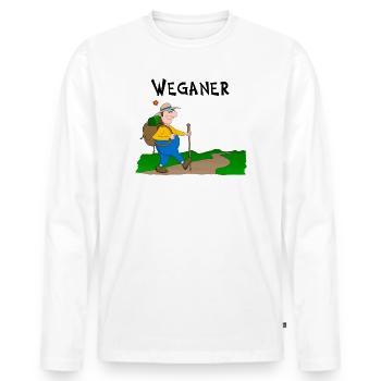 Wanderlust - Männer Premium Bio Langarmshirt - Weiß - Vorne - Nico (187cm)